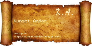 Kunszt Andor névjegykártya