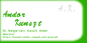 andor kunszt business card